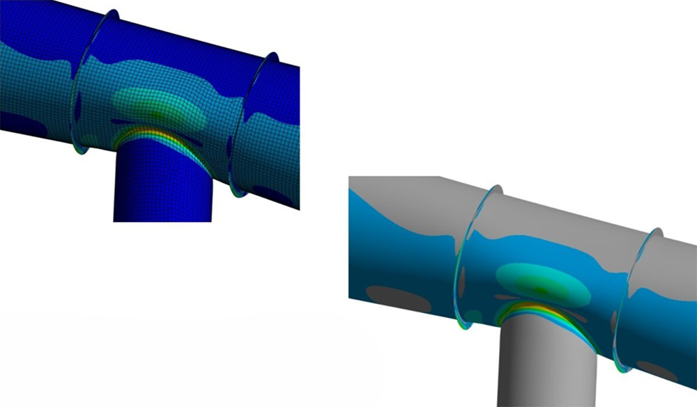 Suurten siirtymien mukainen epälineaarinen analyysi putkelle, jossa on huomioitu epätäydellisyydet ja materiaalin epälineaarisuus (GMNIA).